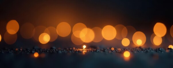 Abstract golden bokeh, soft focus, dark background, bright, celebration, abstract