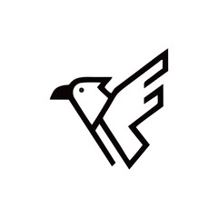 MINIMALIST BIRD LOGO DESIGN VECTOR ILLUSTRATION