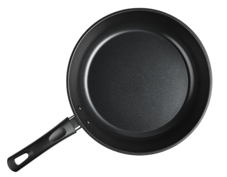  single non stick frying pan isolated on a transparent background PNG