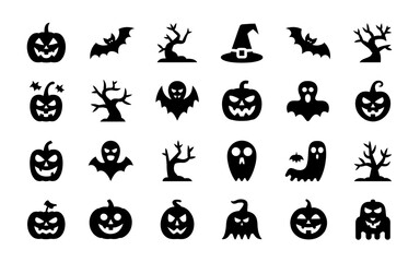 Fototapeta premium vector set of Halloween icons set