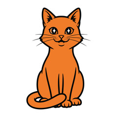 Orange Cat Cartoon: A cheerful and playful orange cat illustration.  This graphic is perfect for pet-related designs, children's materials, or adding a touch of whimsy.