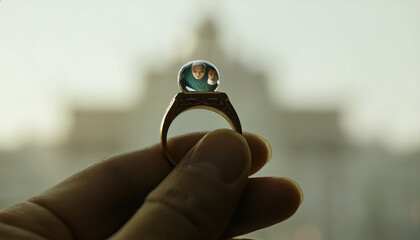 Ai Image 

Image AI of Close-up of a vintage gold ring with square gemstone on hand, luxury jewelry detail