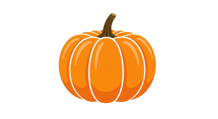 Obraz premium A bright orange pumpkin with a brown stem sits isolated on a plain transparent background