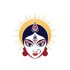 Happy navratri and durga puja indian traditional festival background design