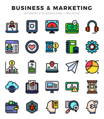 Set of Business & Marketing icons. Vector Illustration.