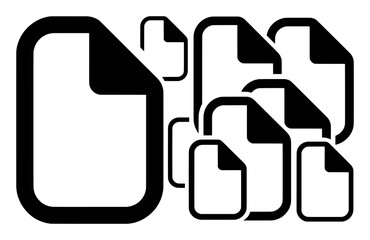 Abstract Black and White Icons of Multiple Documents or Files
