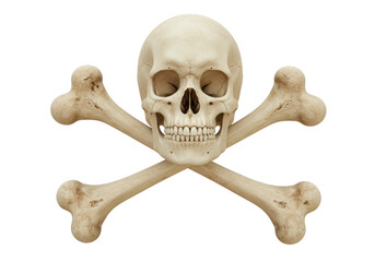 Isolated skull and crossbones symbol a pirate or Halloween icon and decoration art image