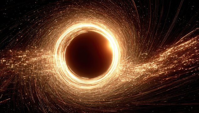 Golden swirling vortex around black hole