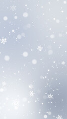 white christmas background with snowflakes and snow fall , christmas and new year winter holiday vertical social media background	