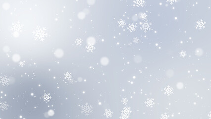 white christmas background with snowflakes and snow fall , christmas and new year winter holiday social media background	