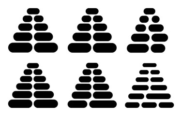 Abstract Geometric Stacking Shapes: A Minimalist Pattern of Black Oval Forms