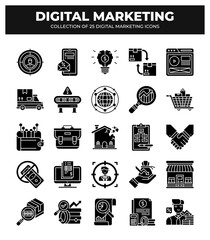 Collection of 25 Digital Marketing Icons: Boost Your Brand