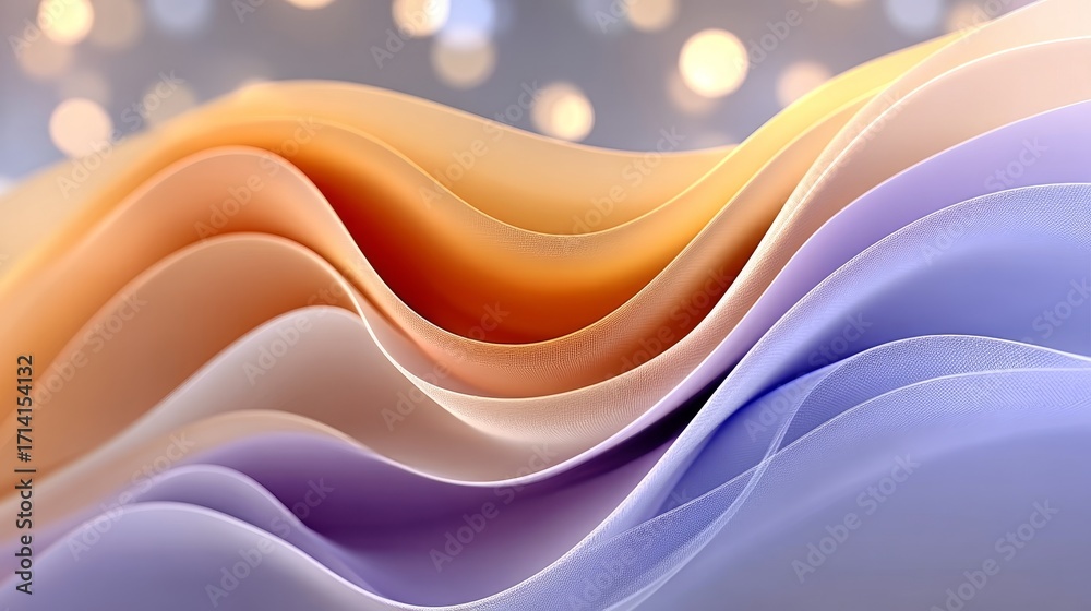Canvas Prints abstract pastel wave swirl background in peach and lavender for stylish modern design aesthetics