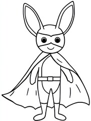Obraz premium Superhero Bunny: A whimsical illustration of a superhero bunny with a mask and cape, ready to leap into action, embodying courage and imagination.