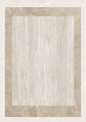 Rectangular marble tile with light gray center and beige border