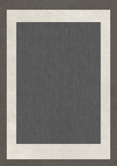 Fototapeta premium Abstract composition with a dark gray textured rectangle centered within a light beige border on a dark background