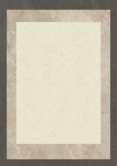 Rectangular beige stone tile with a border of textured marble-like material