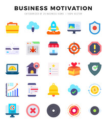 icons set. BUSINESS MOTIVATION for web. app. vector illustration.