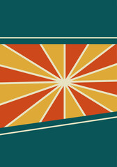Fototapeta premium Abstract Sunburst Design With Bold Colors and Geometric Patterns