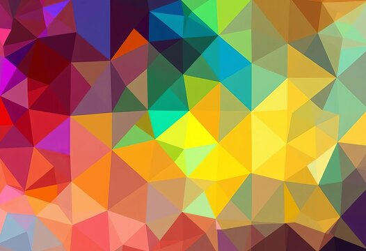 Abstract geometric shapes form a colorful, vibrant mosaic background, backdrop, geometric pattern - Powered by Adobe