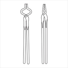 Blacksmiths clamping tool icon