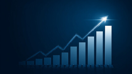 graph with an arrow pointing upwards  indicating growth or prosperity