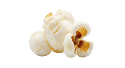 Isolated popcorn snack showing texture and shape in detail for illustration or advertising