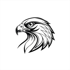 Obraz premium Stylized black and white eagle head emblem