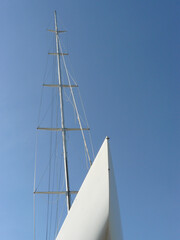 Cadiz (Spain). Bow of a sailboat in the free trade zone of the city of Cadiz.