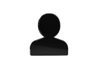 Isolated social media icon, user symbol, anonymous profile head shape, person account sign