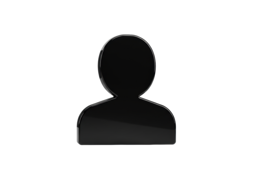 Isolated social media icon, user symbol, anonymous profile head shape, person account sign