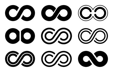 Collection of Black Infinity Symbols in Various Styles