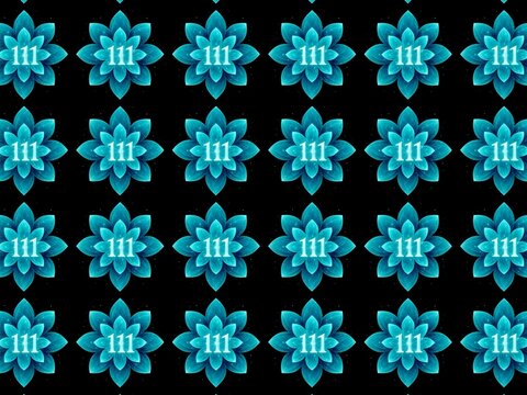 Angel Number 111 Lotus Pattern Spiritual and symbolic seamless background for meditation themes, numerology art, and sacred design projects.