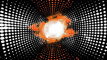 Abstract Pattern of Dots Creating a Vibrant Swirl Effect