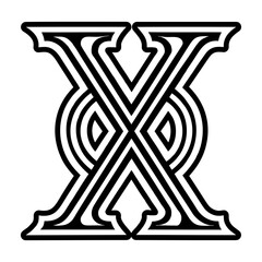 Glyph style elegant letter x symbol