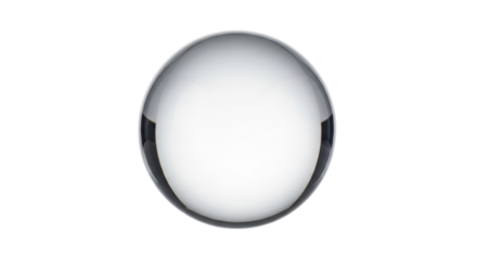 Isolated translucent glass ball still life studio shot with gradient reflection effect