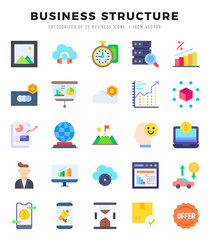 Set of Flat Business Structure Icons. Flat art icon. Vector illustration