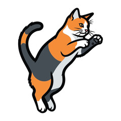 Playful Calico Cat: A dynamic and vibrant illustration of a playful calico cat, exuding energy and charm.
