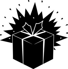 Exploding Gift Box Vector Icon Stock Illustration
