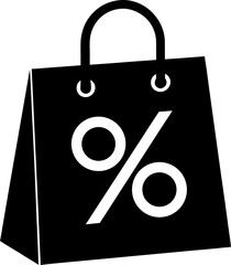 Shopping Bag Percentage Vector Icon Stock Illustration