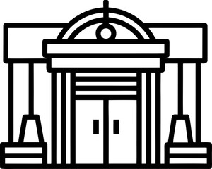 Bank Building Vector Icon Stock Illustration