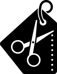 Discount Scissors Tag Vector Icon Stock Illustration