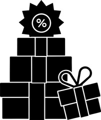 Gift Boxes Stack Vector Icon Stock Illustration