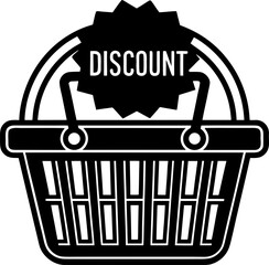 Discount Basket Vector Icon Stock Illustration