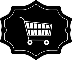 Shopping Cart Badge Vector Icon Stock Illustration