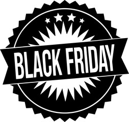 Black Friday Badge Vector Icon Stock Illustration