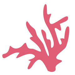 Simple pink coral illustration. Marine element for ocean, sea life, tropical and underwater themed designs.