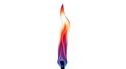 Isolated Vibrant Flame Dancing Upward Radiating Heat and Energy in Atmospheric Illumination
