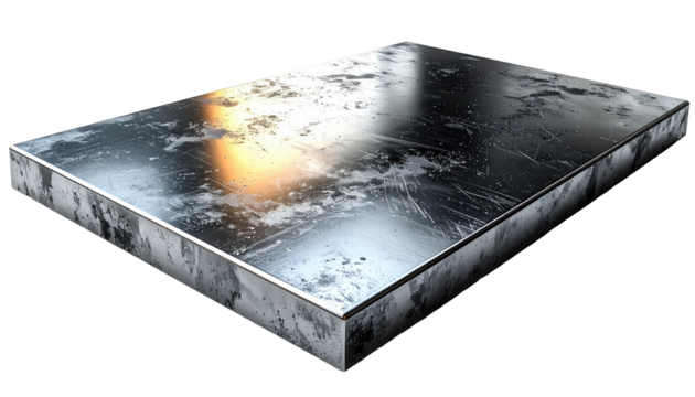 Metallic slab, reflective surface