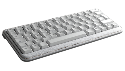 Sleek, white keyboard with light beige trim